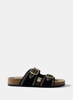 Discount Ava Suede Beaded Sandals Sandals