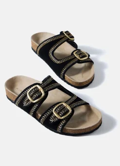Discount Ava Suede Beaded Sandals Sandals