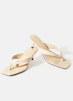 Betty Leather Flip Flop Heels Heels|Heels