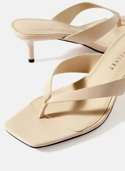 Betty Leather Flip Flop Heels Heels|Heels