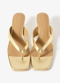 Outlet Betty Leather Flip Flop Heels Heels|Heels