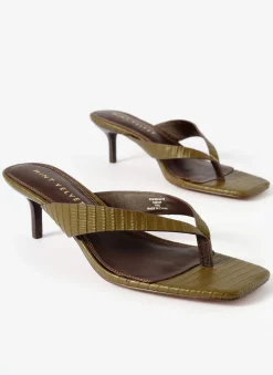 Clearance Betty Leather Flip Flop Heels Heels|Heels