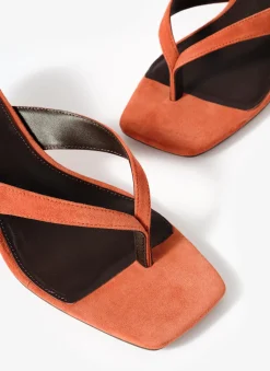 Hot Betty Suede Flip Flop Heels Heels|Heels