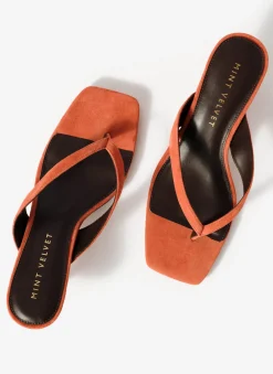 Hot Betty Suede Flip Flop Heels Heels|Heels