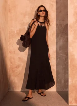 Clearance Beaded Halter Maxi Dress Summer Dresses|Maxi Dresses