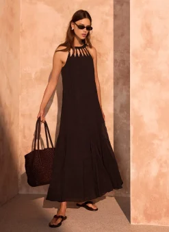 Clearance Beaded Halter Maxi Dress Summer Dresses|Maxi Dresses