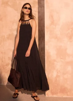 Clearance Beaded Halter Maxi Dress Summer Dresses|Maxi Dresses