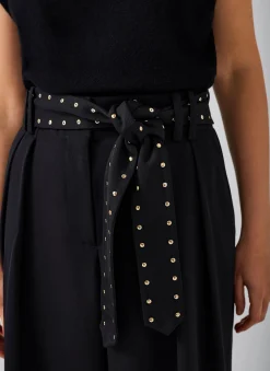 Hot Belted Wide Trousers Wide Leg Trousers|Trousers