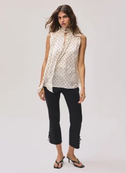 Sale Cotton Blend Capri Trousers Trousers
