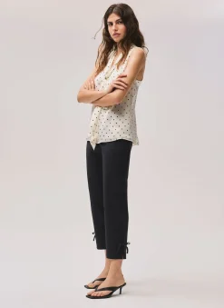 Sale Cotton Blend Capri Trousers Trousers