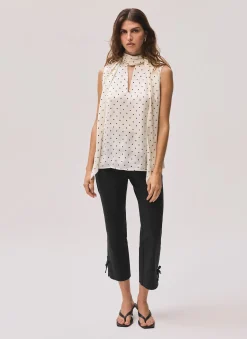 Sale Cotton Blend Capri Trousers Trousers