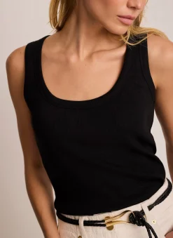Hot Cotton Blend Scoop Neck Vest T-Shirts|T-Shirts