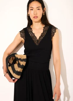 Hot Cotton Lace Detail Top T-Shirts|T-Shirts