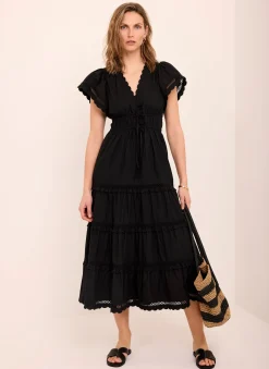 Cotton Ruffle Midi Dress Midi Dresses
