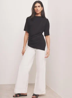 Hot Draped Asymmetric Top All Tops|Tops