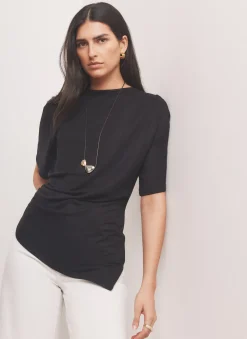 Hot Draped Asymmetric Top All Tops|Tops
