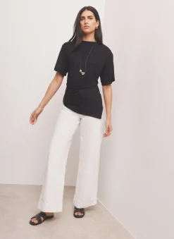 Hot Draped Asymmetric Top All Tops|Tops