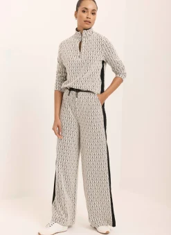 Hot Jacquard Side Stripe Wide Trousers Trousers