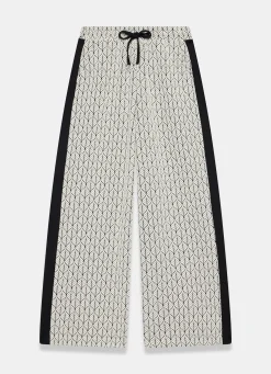 Hot Jacquard Side Stripe Wide Trousers Trousers