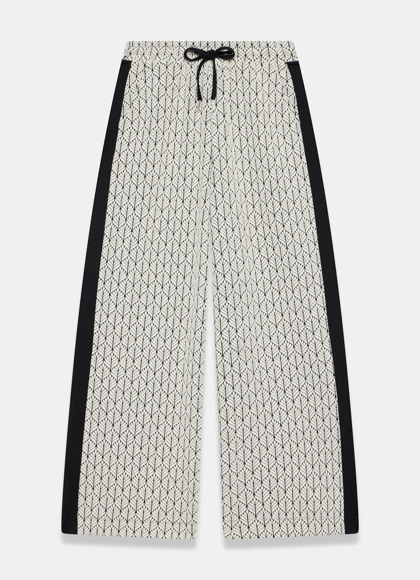 Hot Jacquard Side Stripe Wide Trousers Trousers