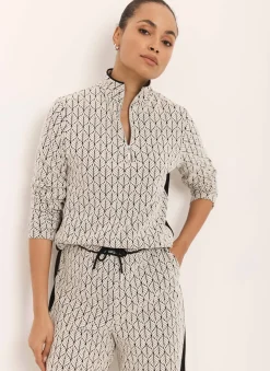 Hot Jacquard Zip Top Sweatshirts|Sweatshirts