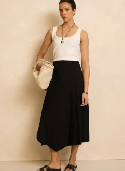 New Jersey Asymmetric Skirt Midi Skirts|Skirts