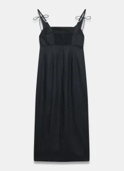 Discount Linen Bow Detail Midi Dress Summer Dresses|Midi Dresses