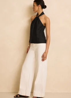 Clearance Linen Halter Top All Tops|Tops