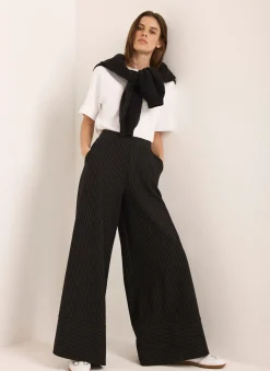 Discount Pinstripe Wide Trousers Trousers