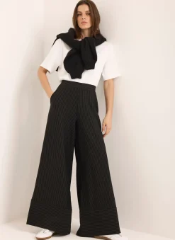 Discount Pinstripe Wide Trousers Trousers