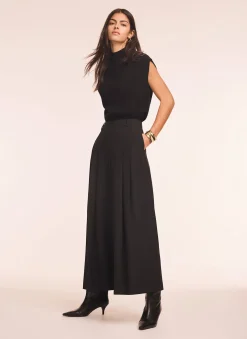 Pleat Detail Crop Wide Trousers Wide Leg Trousers|Trousers