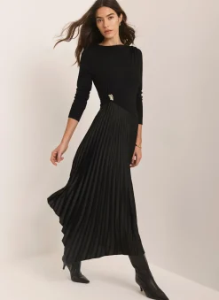 Hot Pleated Asymmetric Midi Dress Midi Dresses