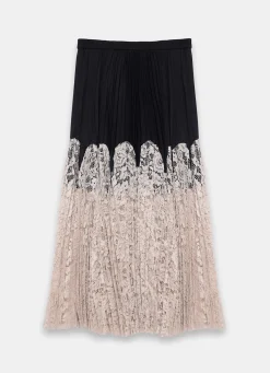 Best Pleated Lace Hem Midi Skirt Midi Skirts|Skirts