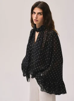 Clearance Polka Dot Print Blouse Shirts & Blouses