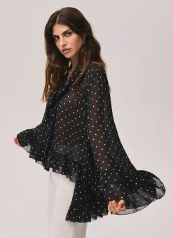 Clearance Polka Dot Print Blouse Shirts & Blouses