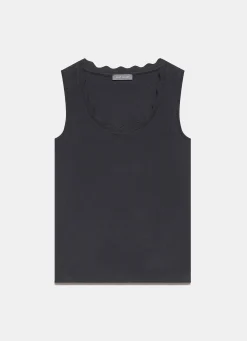 Discount Scallop Trim Vest Top T-Shirts|T-Shirts