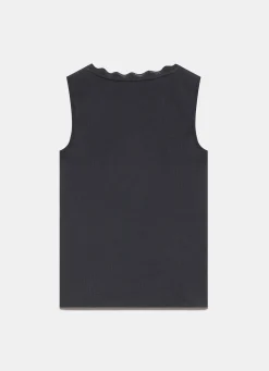 Discount Scallop Trim Vest Top T-Shirts|T-Shirts