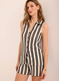Clearance Stripe Beach Short Set Trousers