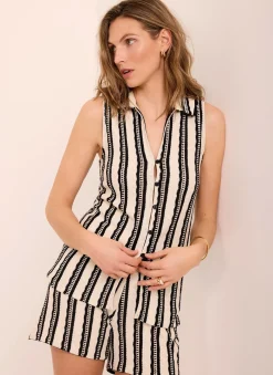 Clearance Stripe Beach Short Set Trousers