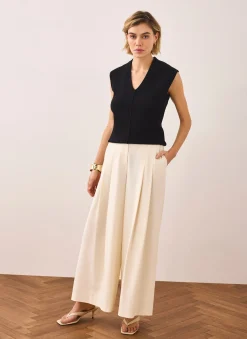 Sale Wool Blend Sleeveless Knit Top Knitted Tops|Knitted Tops