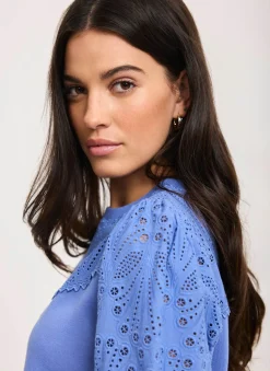 Cotton Blend Broderie Sweatshirt Sweatshirts|Sweatshirts