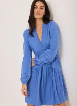 Online Cotton Cheesecloth Mini Dress Summer Dresses|Mini Dresses