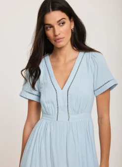 Cotton Cheesecloth Midi Dress Summer Dresses|Midi Dresses