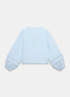 Cotton Cheesecloth Open Stitch Blouse Shirts & Blouses