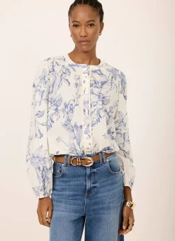 Hot Cotton Floral Print Blouse Shirts & Blouses|All Tops