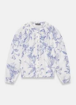 Hot Cotton Floral Print Blouse Shirts & Blouses|All Tops