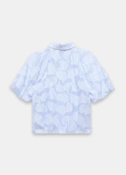 Clearance Cotton Jacquard Striped Shirt Shirts & Blouses