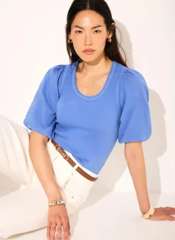 Hot Cotton Puff Sleeve Top All Tops|Tops