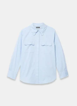 Hot Cotton Scallop Detail Shirt Shirts & Blouses
