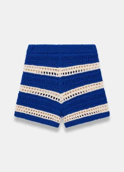 Discount Cotton Striped Crochet Knit Shorts Crochet|Trousers